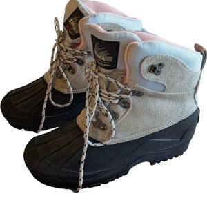 Itasca Gray and Pink Winter Boots Women's 9 Thinsulate Lace Up Outdoor Casual